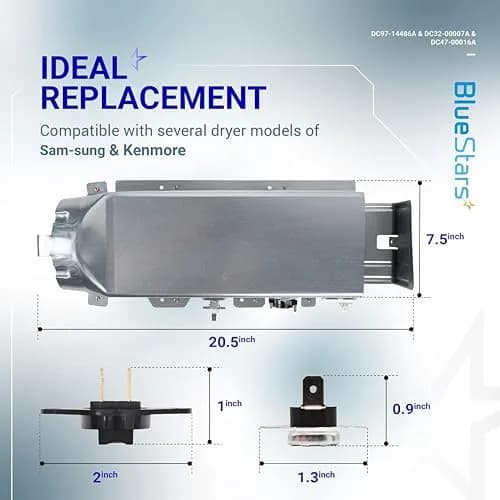 [BlueStars] Upgraded Dryer Heating Element Kit for Samsung & Kenmore | Exact Fit & Durable (70-120 chars) thumbnail 3