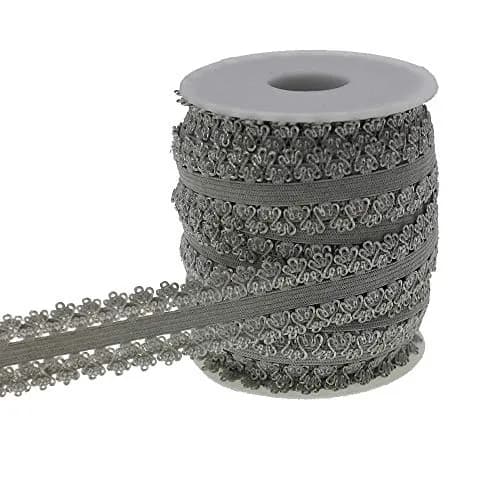 PAMIR TONG 3/4" Gray Elastic Lace Trim 16yd for Headband Sewing | Soft, Stretchy & Perfect for DIY Crafts thumbnail 1