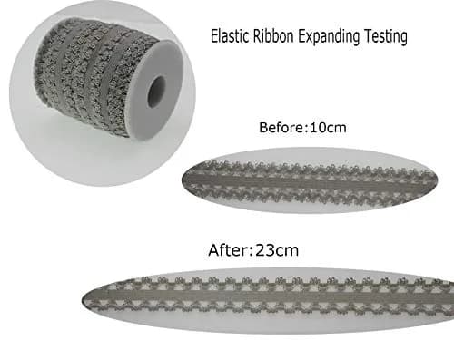 PAMIR TONG 3/4" Gray Elastic Lace Trim 16yd for Headband Sewing | Soft, Stretchy & Perfect for DIY Crafts thumbnail 5
