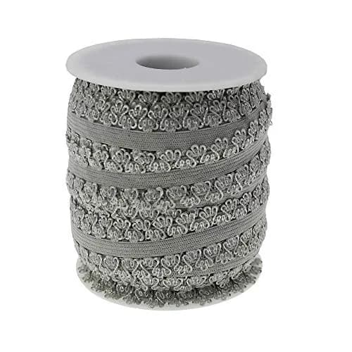 PAMIR TONG 3/4" Gray Elastic Lace Trim 16yd for Headband Sewing | Soft, Stretchy & Perfect for DIY Crafts thumbnail 2