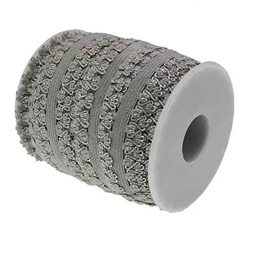 PAMIR TONG 3/4" Gray Elastic Lace Trim 16yd for Headband Sewing | Soft, Stretchy & Perfect for DIY Crafts thumbnail 3