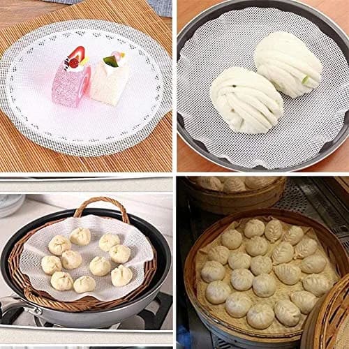 Aeyistry 4 Pieces Round Silicone Reusable Steamer Mat Mesh Sheet 25cm (10") | Food Dehydrator Liner for Fruit Dryer thumbnail 1