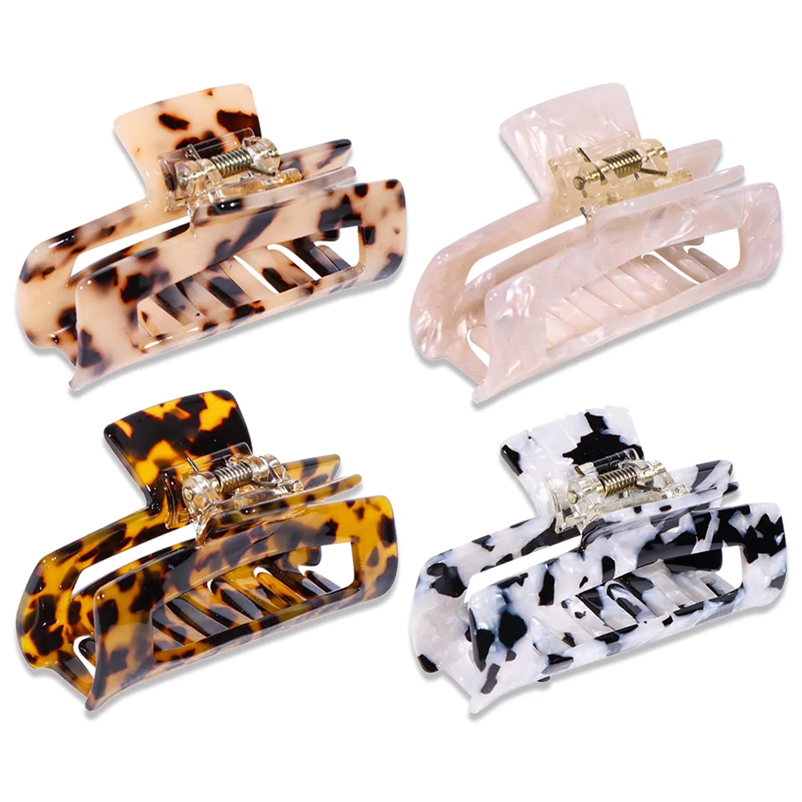 Magicsky Hair Claw Clips for Women Thick & Thin Hair | Elegant Tortoise Shell, 4 Pack