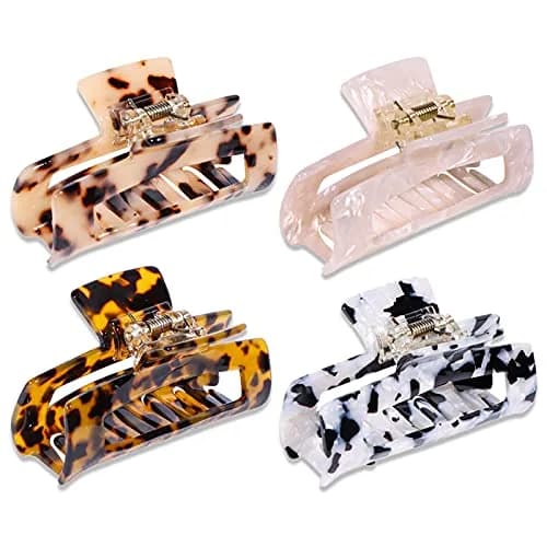 Magicsky Hair Claw Clips for Women Thick & Thin Hair | Elegant Tortoise Shell, 4 Pack thumbnail 1