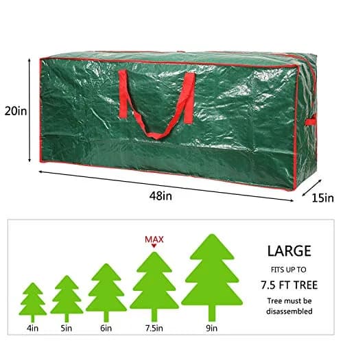 Sattiyrch Green 2 Pack Christmas Tree Storage Bag | Fits Up to 7.5ft Disassembled Trees thumbnail 4