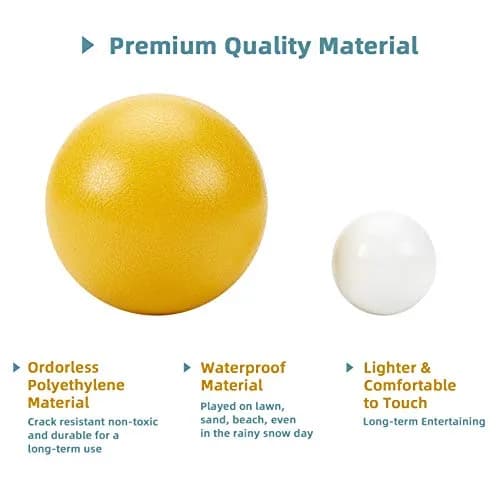 Pointyard 84mm PE Bocce Ball Set with Pallino & Carry Bag | Lightweight Beginner Backyard Game (8 Balls, 40mm Pallino) thumbnail 3