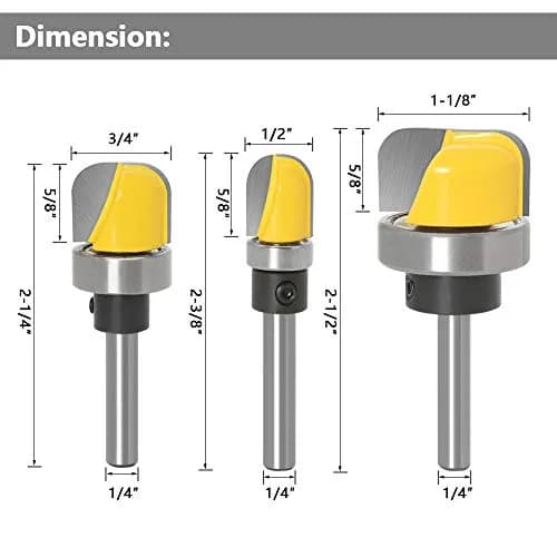 YAKAMOZ Router Bit Set 1/4" Shank | Micro-Grain Tungsten Carbide, Anti-Kickback, Precision for Woodworking thumbnail 3