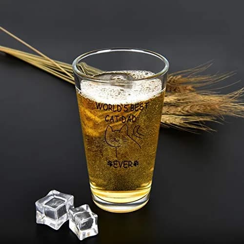 Futtumy World’s Best Cat Dad Ever Beer Glass, 15 Oz | Funny Cat Lover Gift for Father’s Day & Christmas thumbnail 5