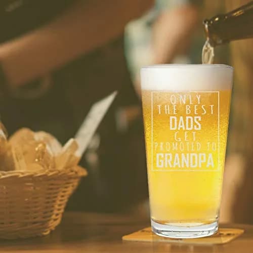 Veracco 16 oz (473 ml) Beer Pint Glass | Funny Grandpa Promotion Announcement Gift thumbnail 4