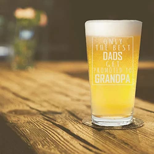 Veracco 16 oz (473 ml) Beer Pint Glass | Funny Grandpa Promotion Announcement Gift thumbnail 5