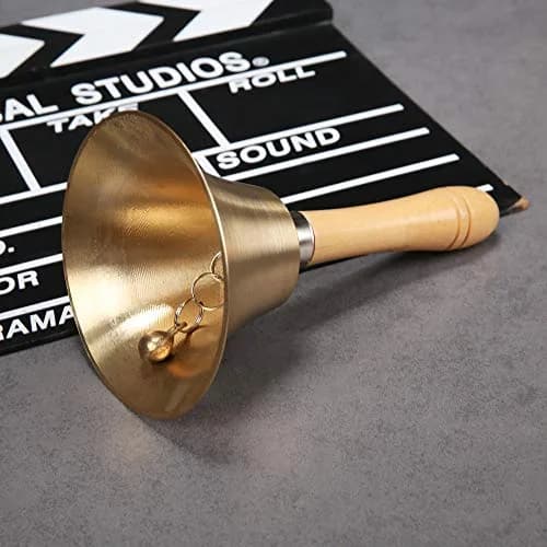 TDOCK Super Loud Solid Brass Hand Call Bell with Wooden Handle | 8 cm (3.15 inch) thumbnail 5