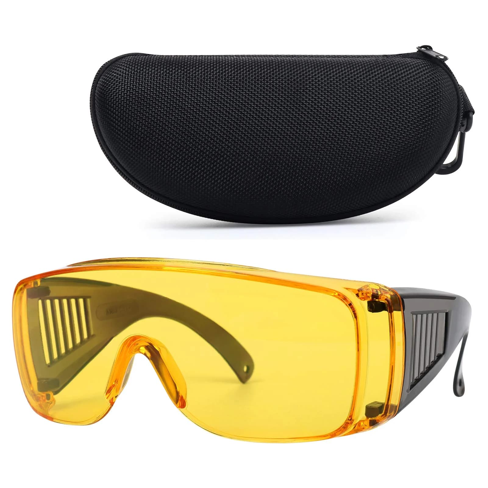 LaneTop Shooting Glasses Over Eyeglasses, Anti Fog Eye Protection for Shooting Range, Clear Lens — Yellow Lens