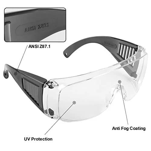 LaneTop Shooting Glasses Over Eyeglasses, Anti Fog Eye Protection for Shooting Range, Clear Lens thumbnail 2