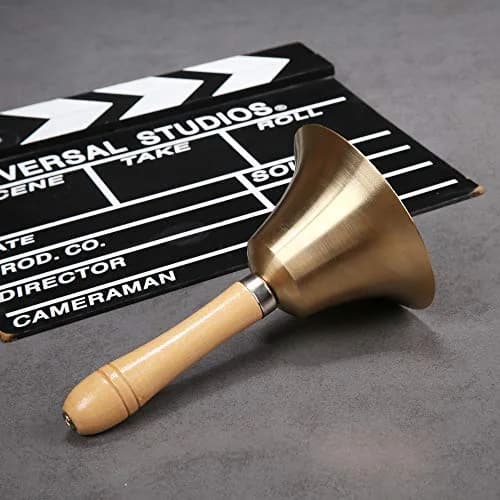 TDOCK Super Loud Solid Brass Hand Call Bell with Wooden Handle, 18.3 cm (7.2 inches) Height | Wedding, Prayer, Dinner, Service Bell thumbnail 5