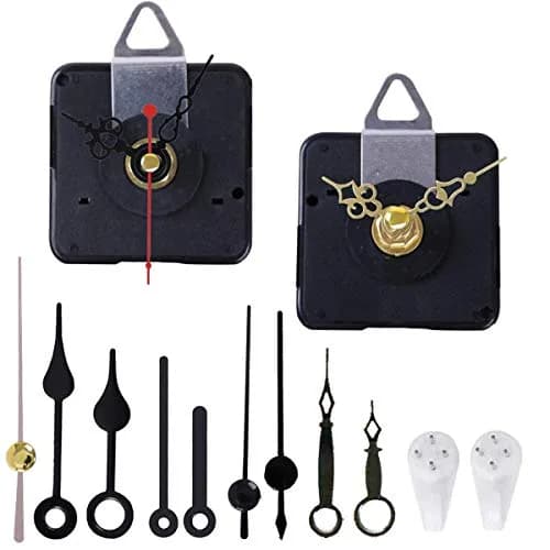HILLHOME Clock Movement Kit with 5 Pairs of Short Hands | Silent Quartz Mechanism for DIY Repair (56x56x17mm, 1/2 Inch Shaft) thumbnail 1