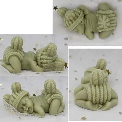 XLZSP 3D Cute Sleeping Baby Silicone Fondant Mold 124g (4.4oz) | DIY Cake Decorating Supplies for Mousse, Chocolate, Pudding thumbnail 2