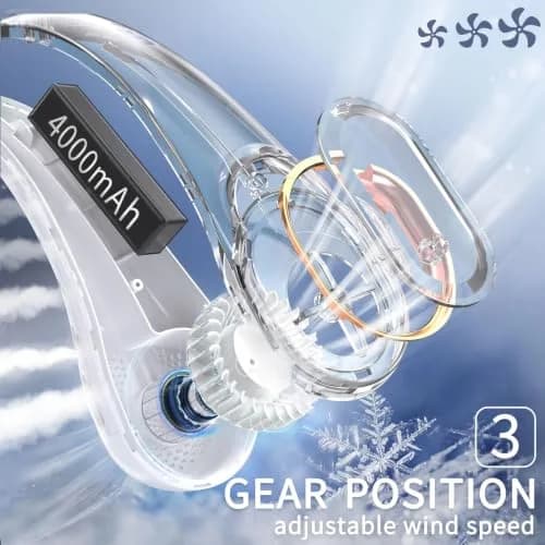FrSara R5 Neck Fan with 4000mAh Battery | 360° Cooling, 3-Speed Portable Personal Fan thumbnail 4