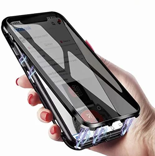 KMXDD Anti-Peeping Galaxy Note 20 Ultra 360° Full Body Case | Magnetic Privacy Cover with Tempered Glass (Black) thumbnail 1