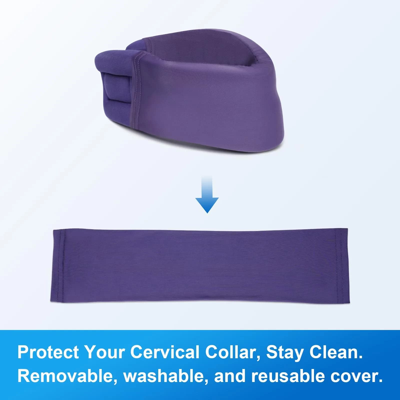 Velpeau Blue Neck Brace Sleeve for Large Cervical Collars - Comfortable & Breathable - view 2