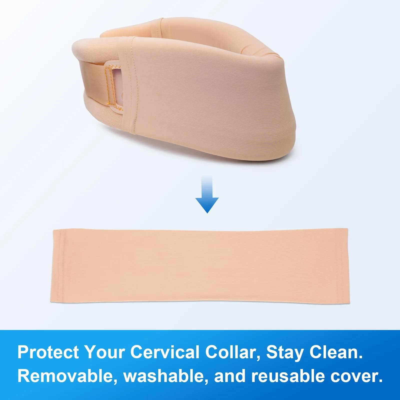 Velpeau Khaki Neck Brace Sleeve for Cervical Collar - X-Large, Breathable & Sweat-Absorbent - view 2