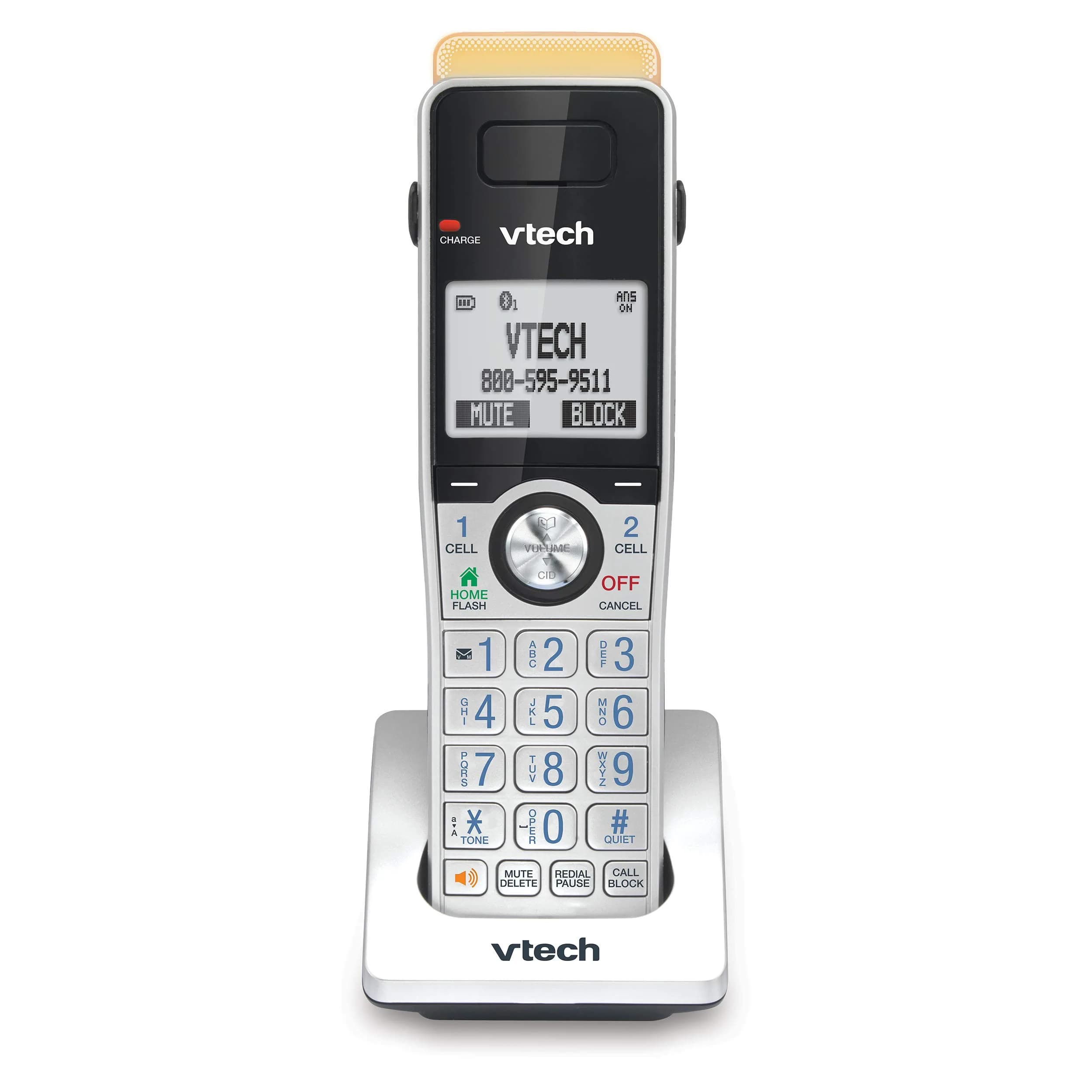 VTech IS8151-2 Super Long Range 2 Handset Cordless Phone | DECT 6.0, Bluetooth, Call Blocker, Answering Machine — Silver/Black