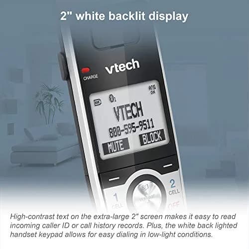 VTech IS8101 Accessory Handset for IS8151 Phones with Long Range up to 2300 Feet | Call Blocking & Connect to Cell thumbnail 6