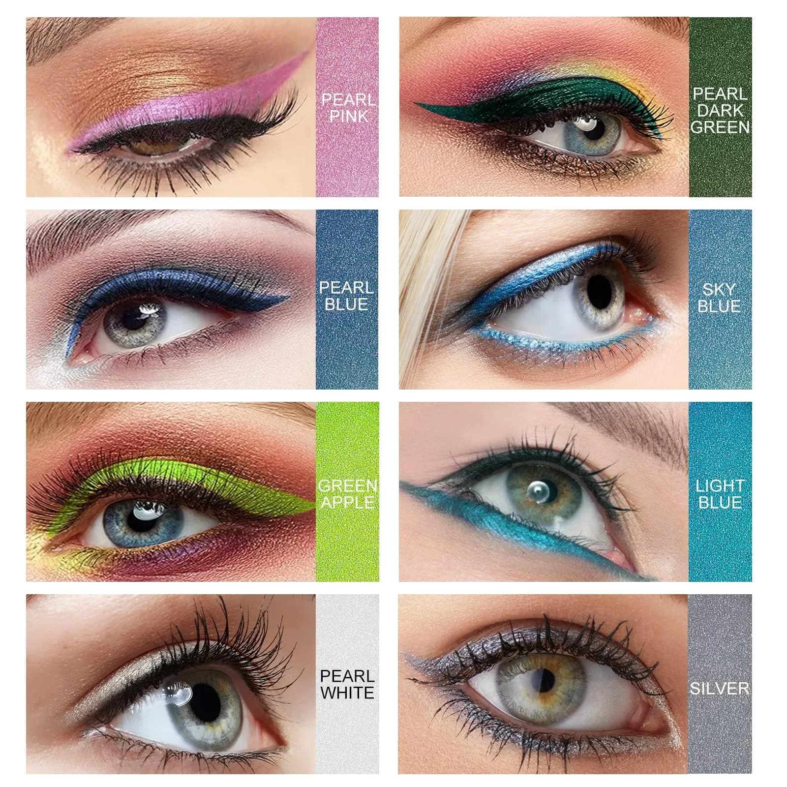 Ownest 14 Colors Eyeliner Pen Set | Pearl Metallic Glitter Eye Liner for Women, Waterline Pencil with Sharpener - view 6