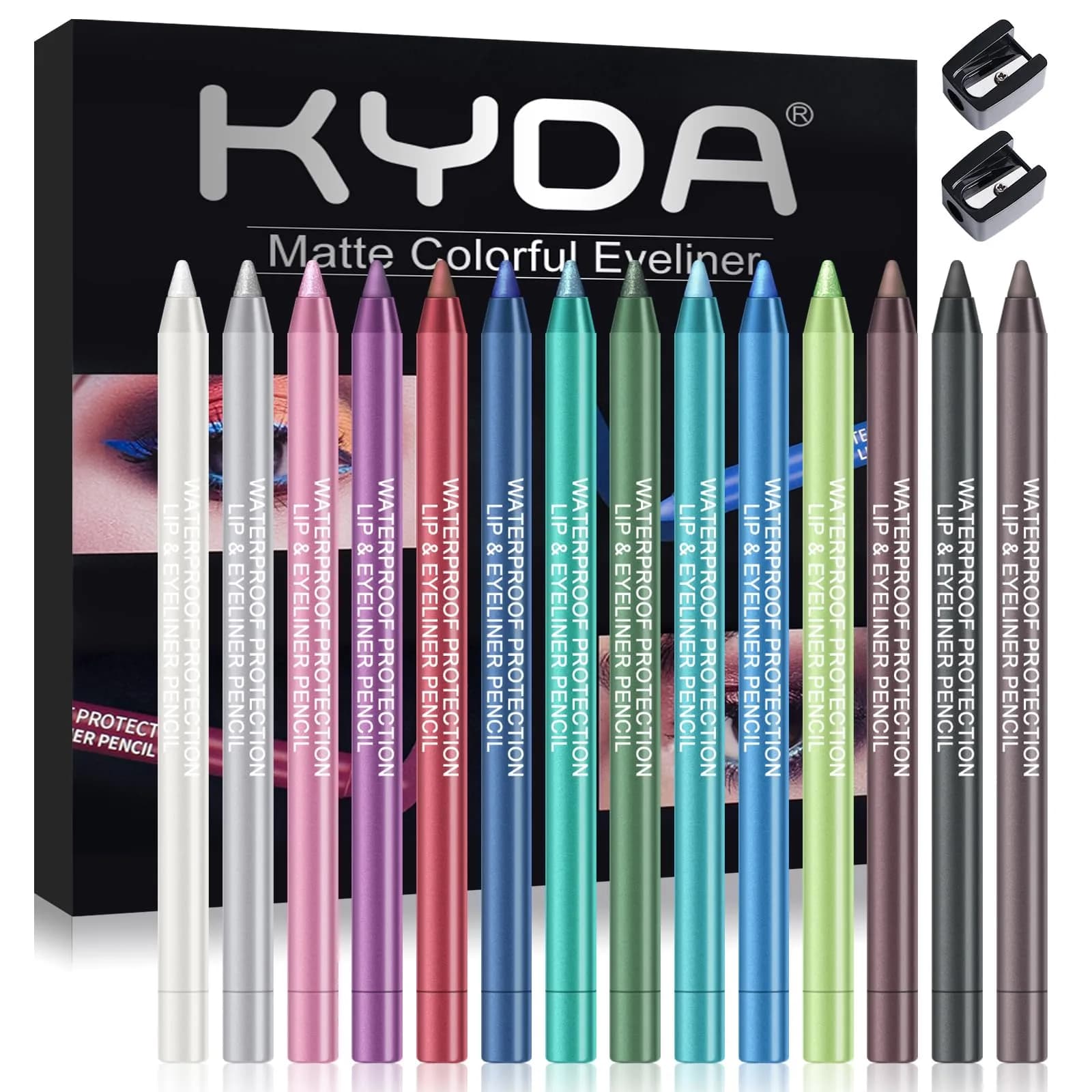 Ownest 6 Colors Eyeliner Gel Pencil Set A | Waterproof & Smudge-Proof for Professional Eye Makeup — 14 Colors