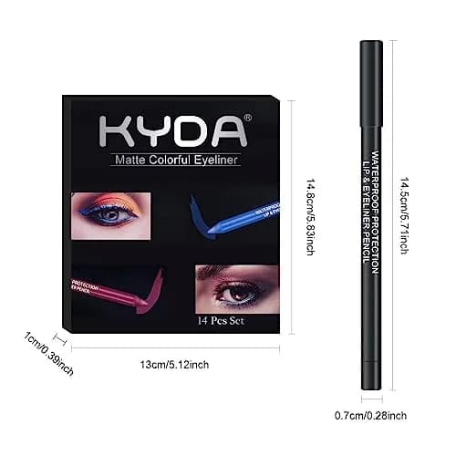 Ownest 14 Colors Eyeliner Pen Set | Pearl Metallic Glitter Eye Liner for Women, Waterline Pencil with Sharpener thumbnail 8