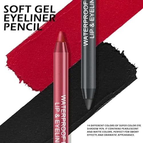 Ownest 14 Colors Eyeliner Pen Set | Pearl Metallic Glitter Eye Liner for Women, Waterline Pencil with Sharpener thumbnail 3