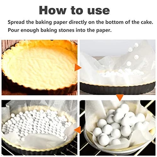 Hommtina Ceramic Pie Weights Baking Beans 1kg (2.2lb) | Reusable Blind Baking Ceramic Stoneware with Wheat Straw Container thumbnail 5