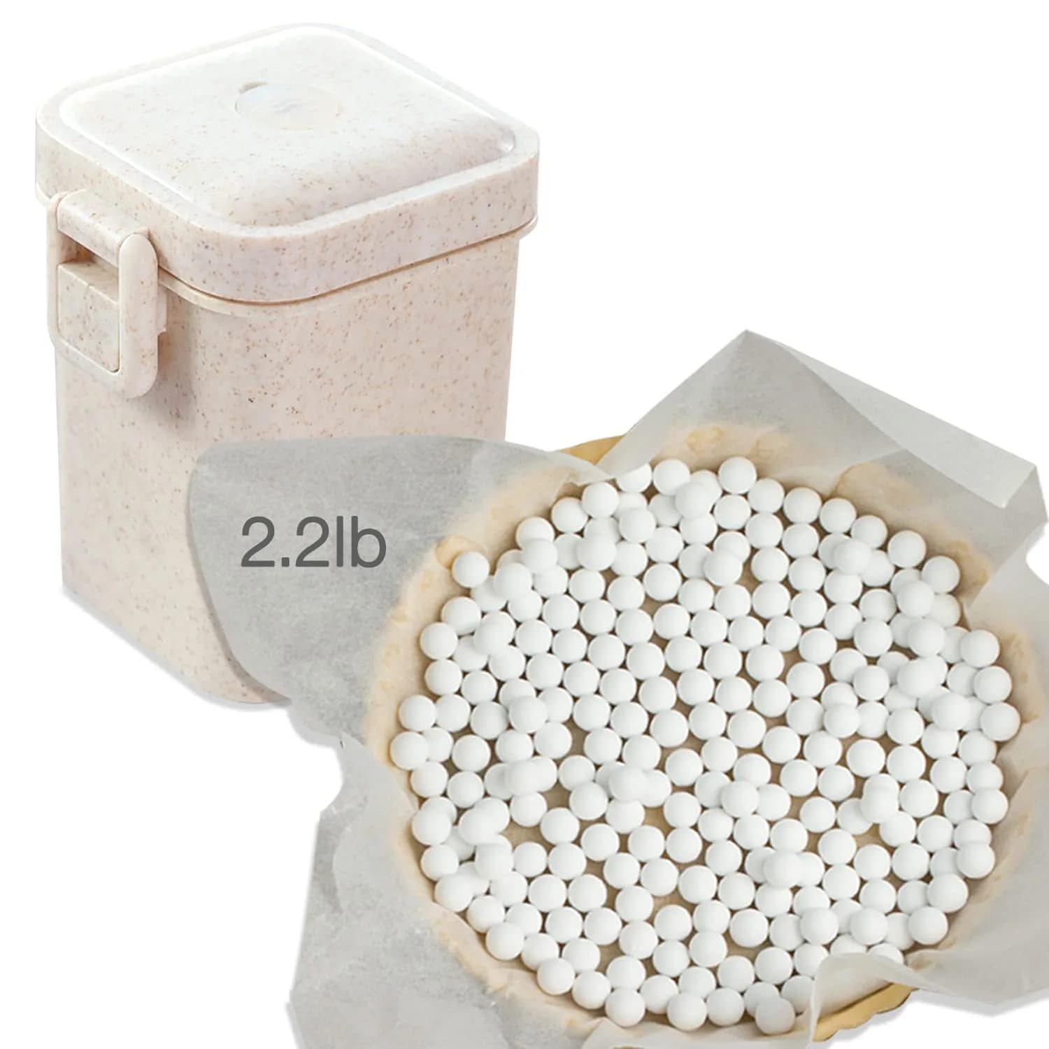 Hommtina Ceramic Pie Weights 2.2Lb | Reusable Baking Beans for Blind Baking in India thumbnail 1
