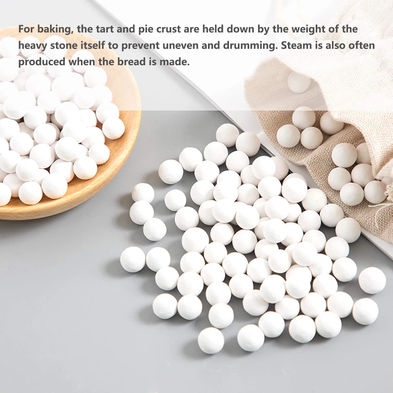 Hommtina Ceramic Pie Weights 2.2Lb | Reusable Baking Beans for Blind Baking in India thumbnail 6