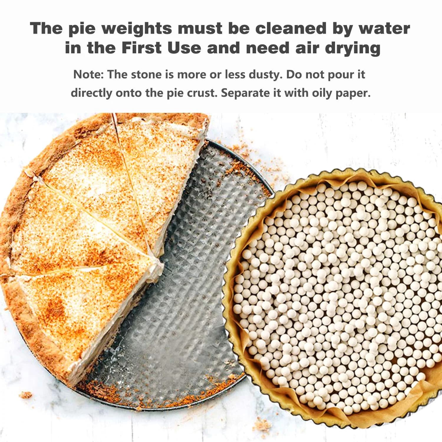 Hommtina Ceramic Pie Weights 2.2Lb | Reusable Baking Beans for Blind Baking in India thumbnail 4