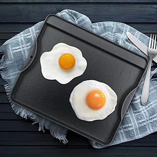 Uniflasy Reversible Cast Iron Griddle 14" x 16" | Fits Camp Chef Stoves & More thumbnail 7