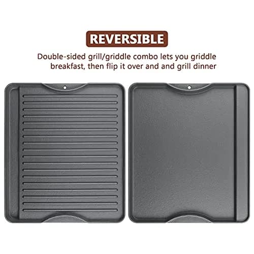 Uniflasy Reversible Cast Iron Griddle 14" x 16" | Fits Camp Chef Stoves & More thumbnail 2