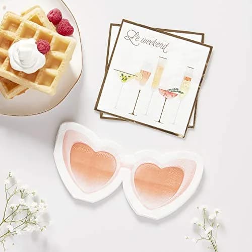 Santa Barbara Design Studio Sippin' Pretty Paper Napkins 7.5" x 3.5" Heart Glasses | Unique Cocktail Napkins for Happy Hour thumbnail 3