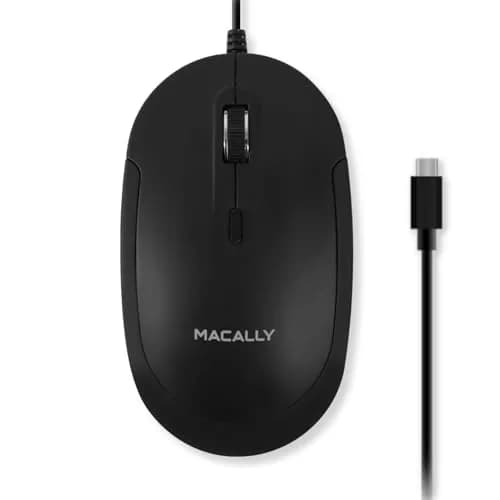 Macally Wired USB C Mouse for Mac and PC - Slim, Quiet, Reliable, 4 DPI Modes | Ambidextrous, Plug & Play (70-120c) - main product image