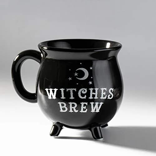 SUMMIT COLLECTION 12 fl oz Witch's Brew Cauldron Mug Ceramic Drinkware Halloween Decor (Black) | Halloween Tabletop Decor thumbnail 1
