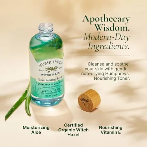Humphreys Witch Hazel Nourishing Toner with Aloe | 8 Fl Oz | Alcohol-Free & Organic for All Skin Types thumbnail 3