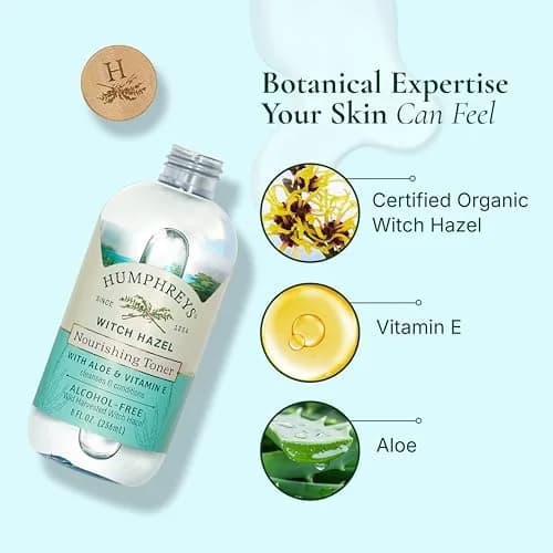 Humphreys Witch Hazel Nourishing Toner with Aloe | 8 Fl Oz | Alcohol-Free & Organic for All Skin Types thumbnail 4