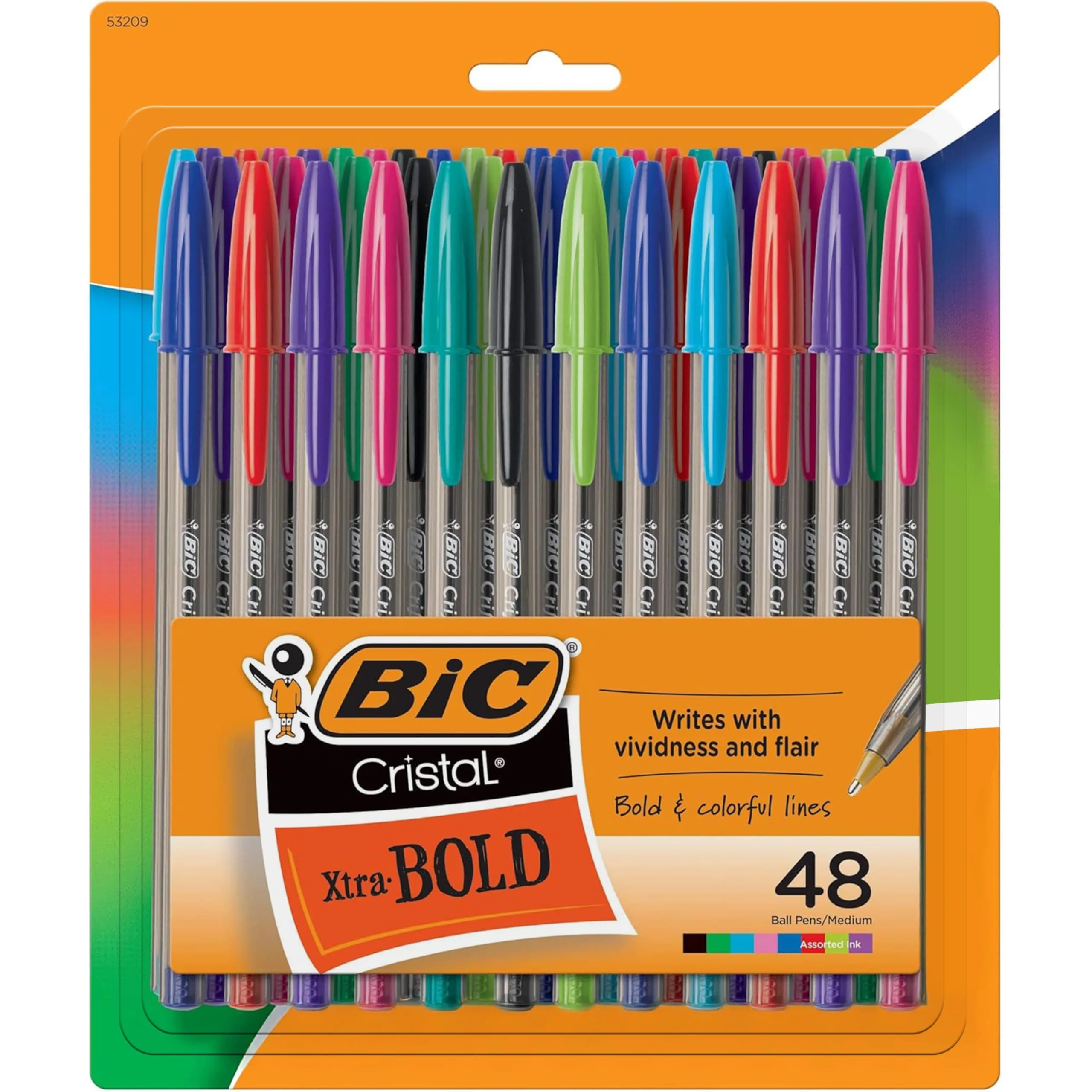 BIC Cristal Xtra Bold Ballpoint Pens 1.6mm | Smooth Ink, Assorted Colors, Pack of 48 — Assorted