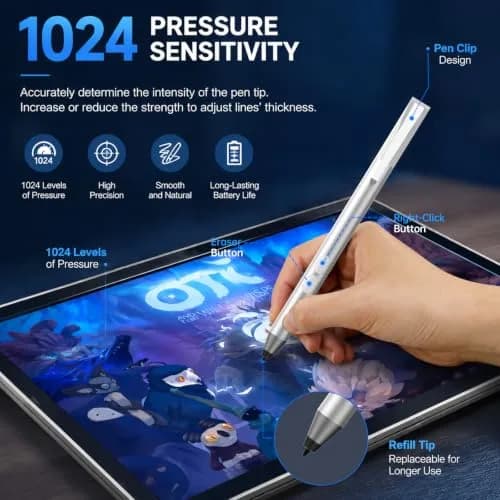 ANYQOO Active Stylus Pen for HP Laptops | 1024 Pressure Levels, 300-Day Battery, MPP 1.51 thumbnail 4
