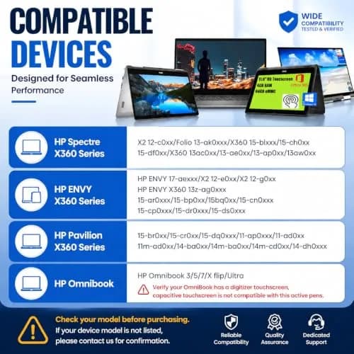ANYQOO Active Stylus Pen for HP Laptops | 1024 Pressure Levels, 300-Day Battery, MPP 1.51 thumbnail 2
