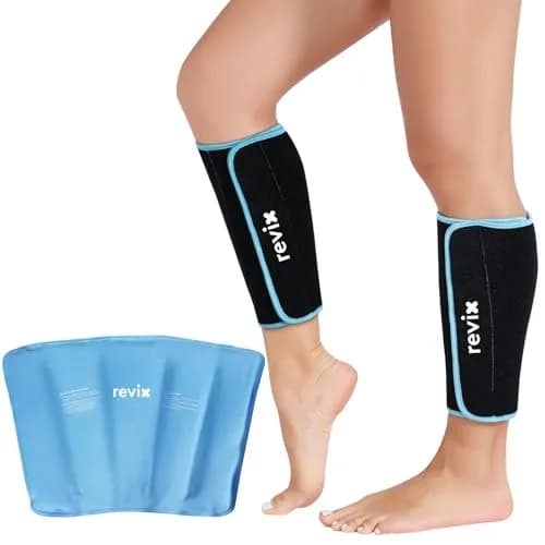 REVIX Calf and Shin Ice Pack Wraps 2 Pack | Reusable Leg Cold Packs for Shin Relief thumbnail 1