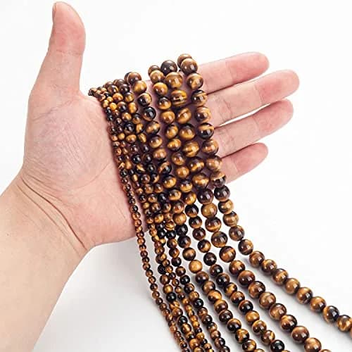 TOSCALINA Natural Beads 8mm Yellow Tiger Eye | Gemstone Jewelry Craft Bead thumbnail 5