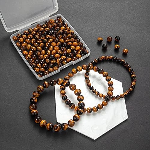 TOSCALINA Natural Beads 8mm Yellow Tiger Eye | Gemstone Jewelry Craft Bead thumbnail 6