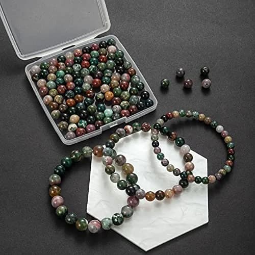 TOSCALINA Natural Indian Agate Beads 8mm | Handmade Jewelry Supplies for Crafts & DIY thumbnail 6
