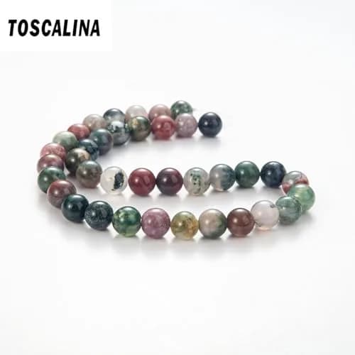 TOSCALINA Natural Indian Agate Beads 8mm | Handmade Jewelry Supplies for Crafts & DIY thumbnail 2