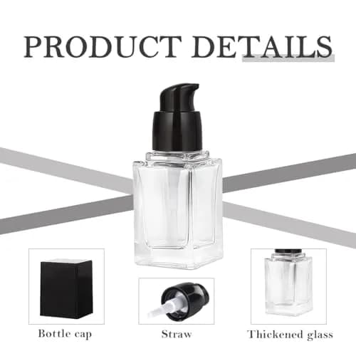 Happyupcity 15ml/0.5oz Glass Bottle with Pump | Leak-Resistant Travel Container thumbnail 3